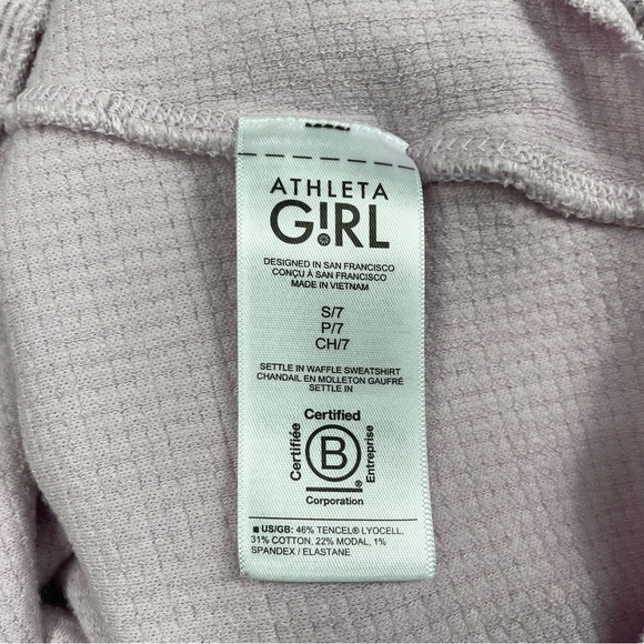 Athleta Girl Lilac Purple Settle in Waffle Sweatshirt - Picture 5 of 5